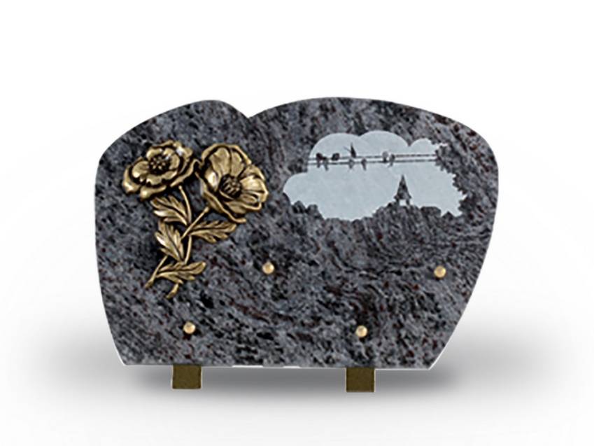 Cut granite sentimental plaque.