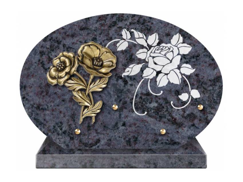 Cut granite sentimental plaque.