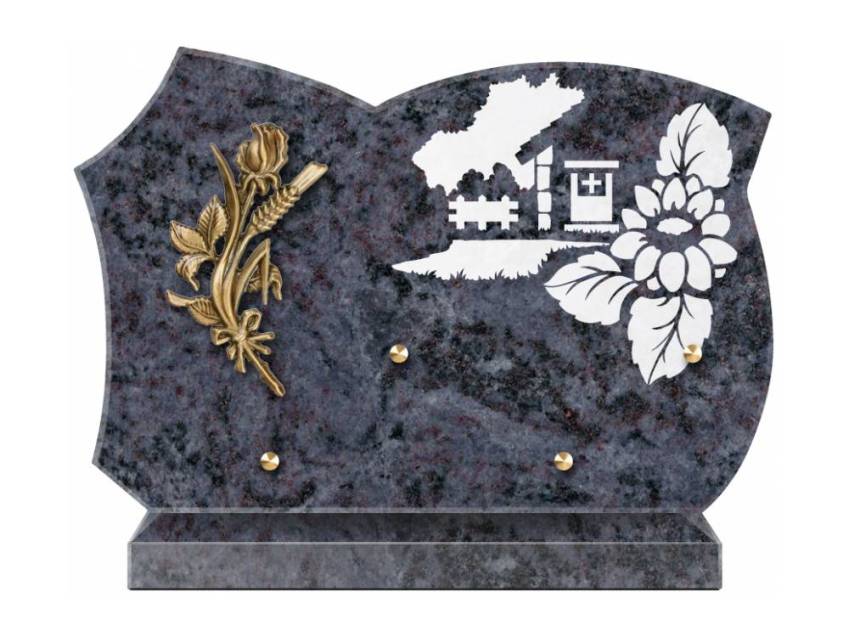 Cut granite sentimental plaque.