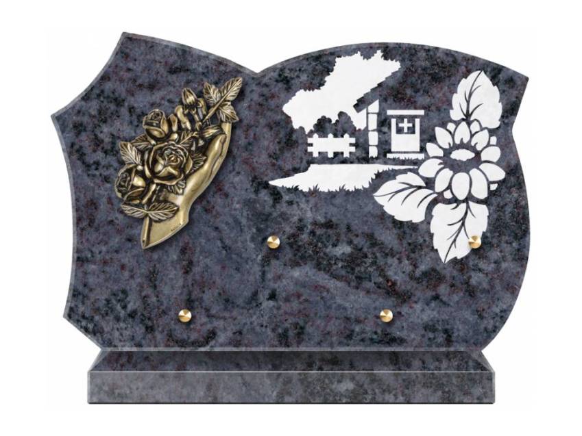 Cut granite sentimental plaque.