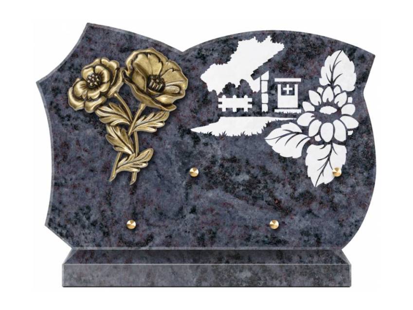 Cut granite sentimental plaque.