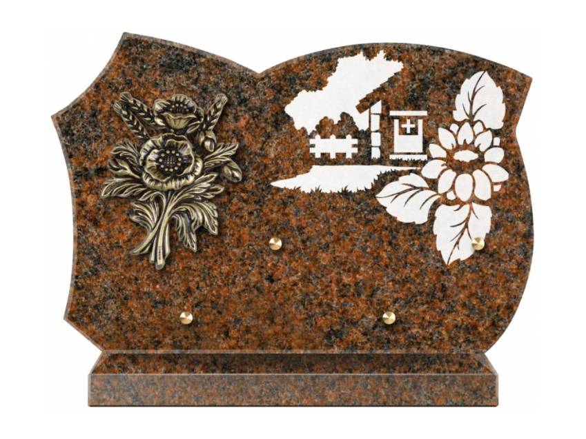 Cut granite sentimental plaque.