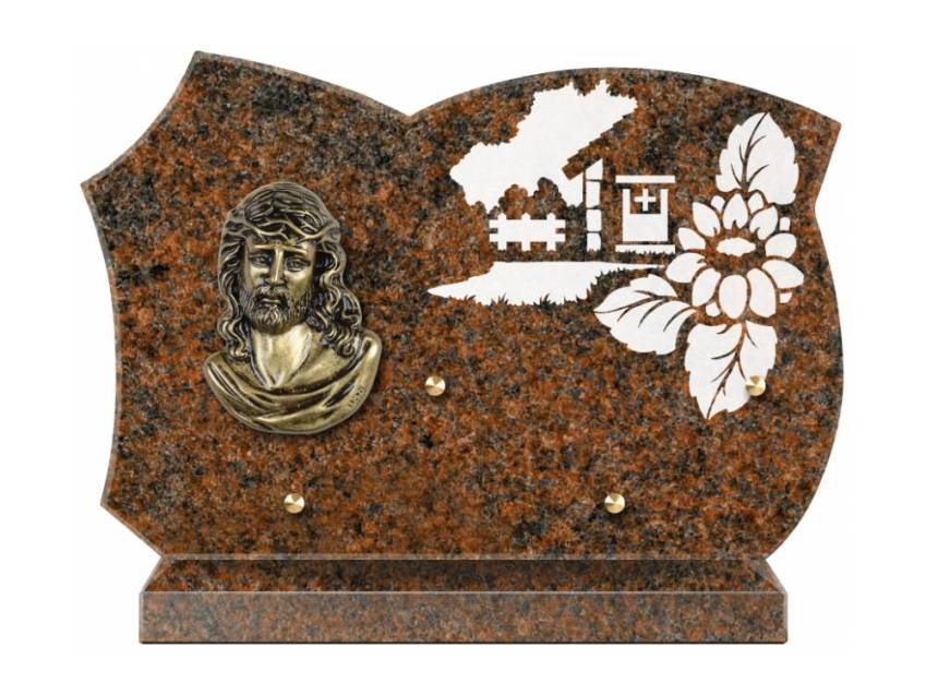 Cut granite sentimental plaque.