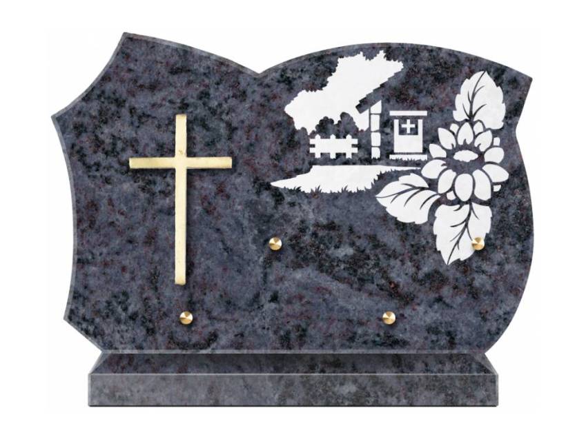 Cut granite sentimental plaque.