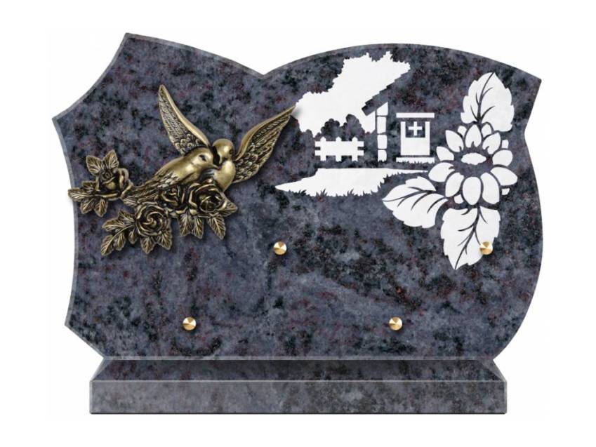 Cut granite sentimental plaque.