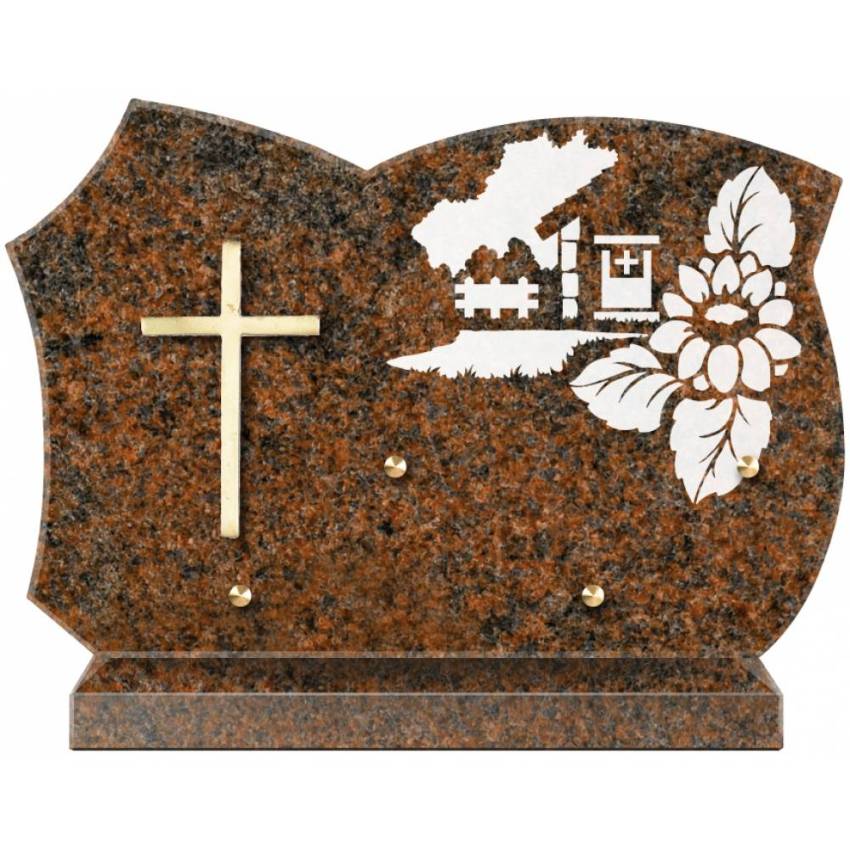 Cut granite sentimental plaque.