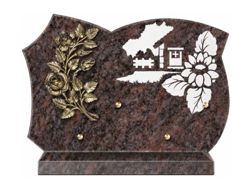 Cut granite sentimental plaque.