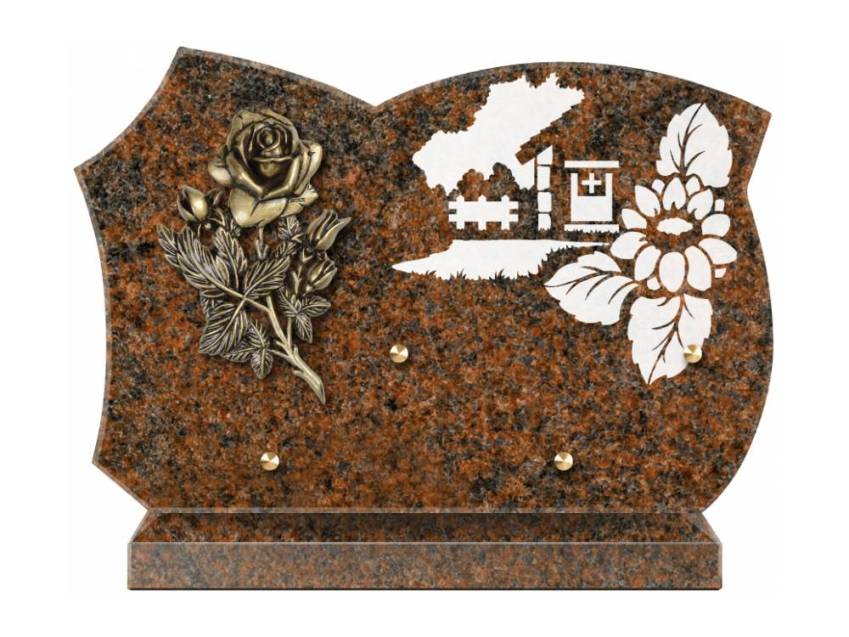 Cut granite sentimental plaque.