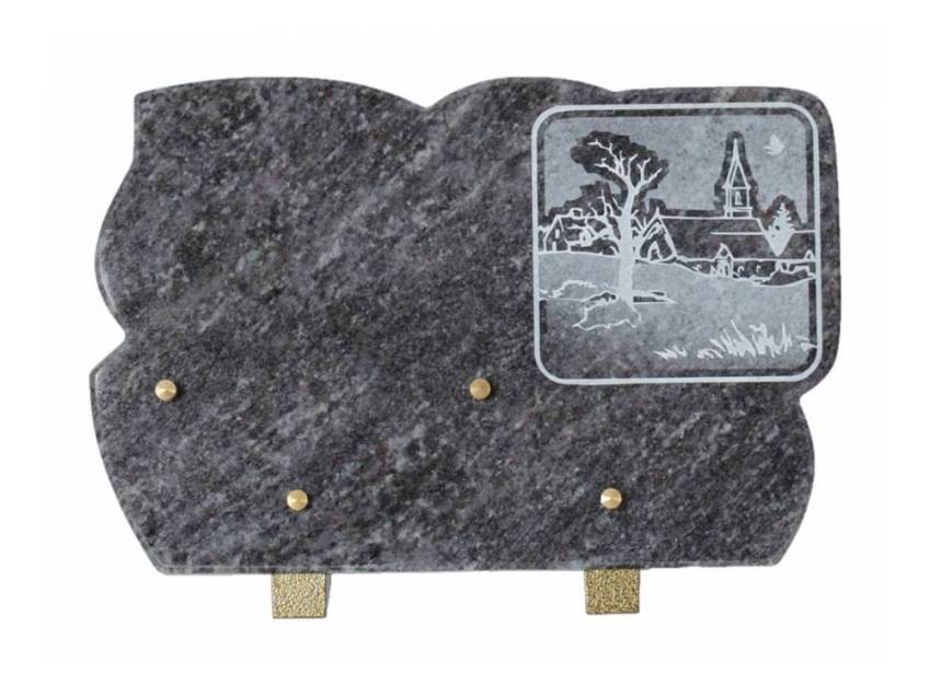 Handmade expressive granite plaque.