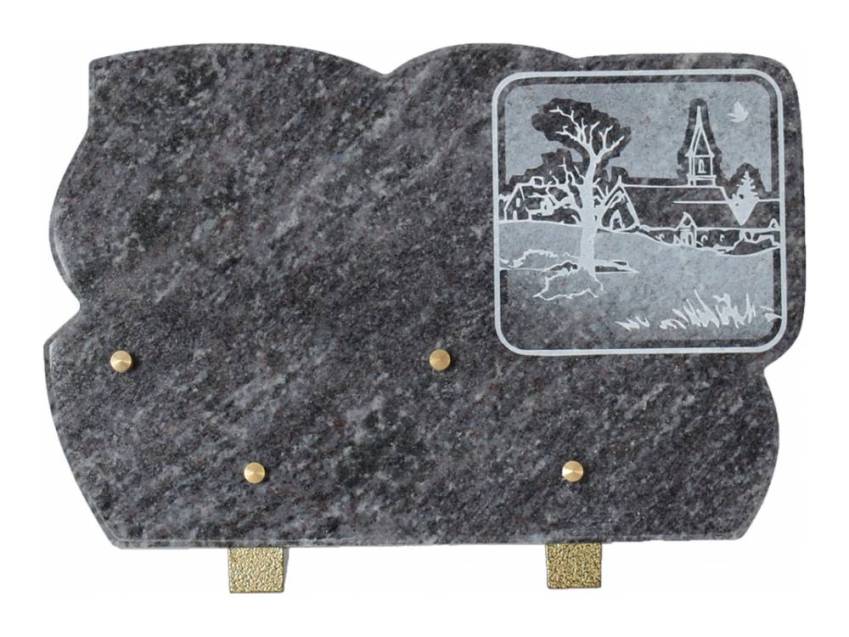 Handmade expressive granite plaque.