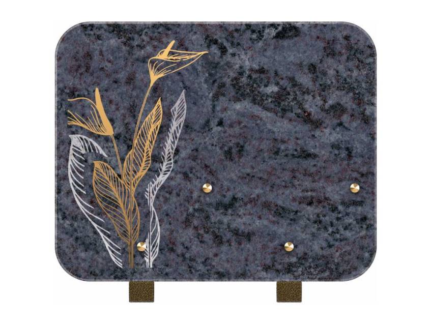 Creative bucolic granite plaque.