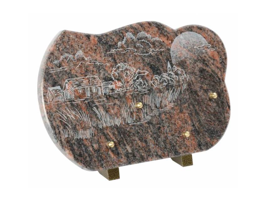 Stylish artistic granite plaque.