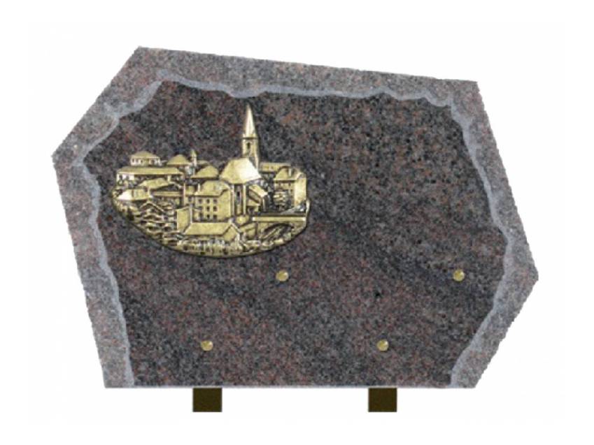 Infinite cut granite plaque.