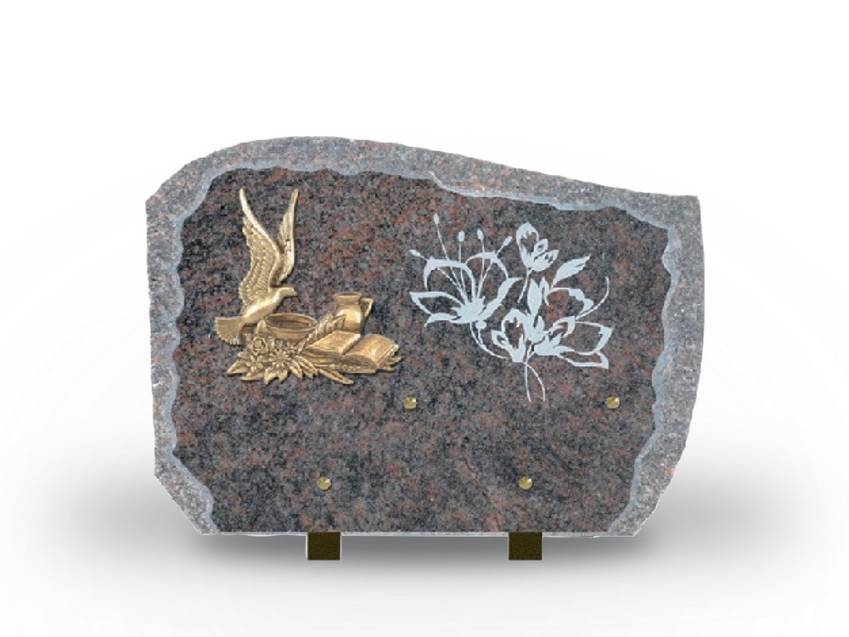 Traditional granite souvenir plaque.