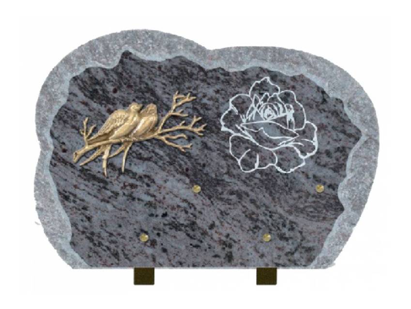 Traditional granite souvenir plaque.