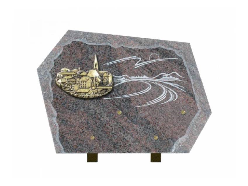 Traditional granite souvenir plaque.