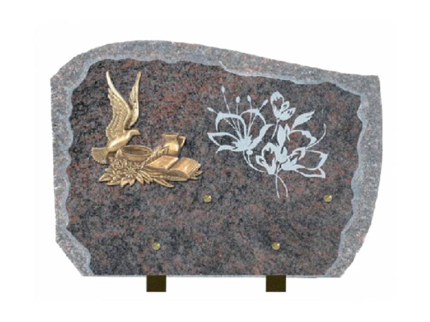 Traditional granite souvenir plaque.