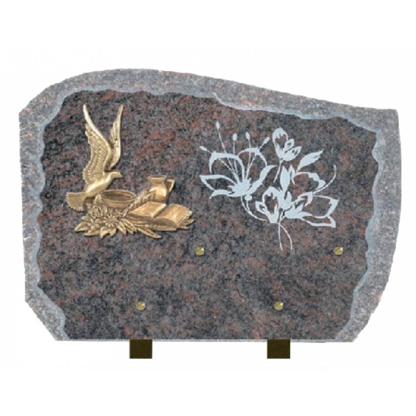 Traditional granite souvenir plaque.