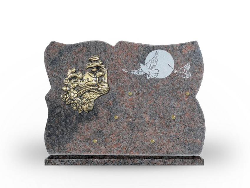 Remarkable handmade granite plaque.