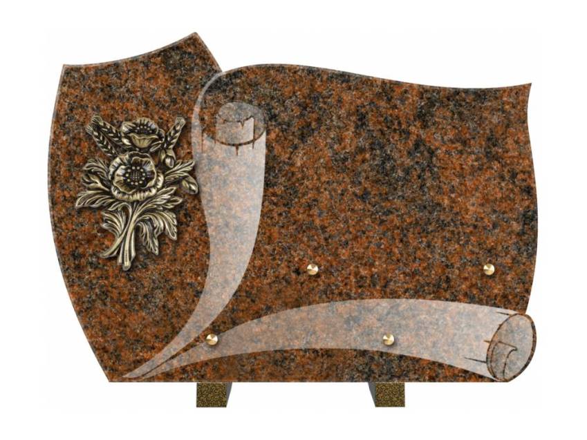 Remarkable handmade granite plaque.