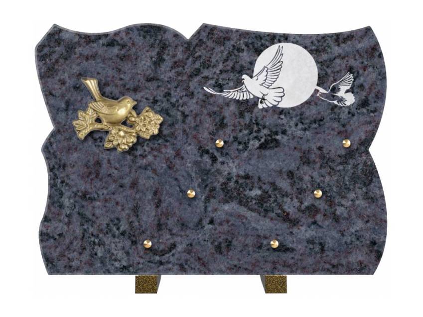 Remarkable handmade granite plaque.