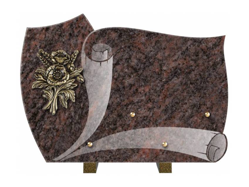 Remarkable handmade granite plaque.