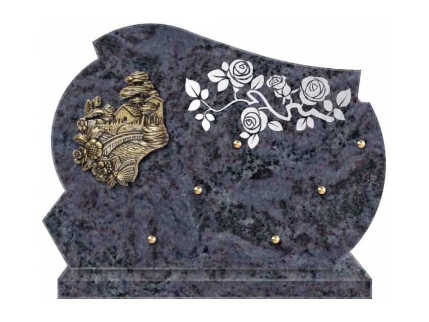 Remarkable handmade granite plaque.