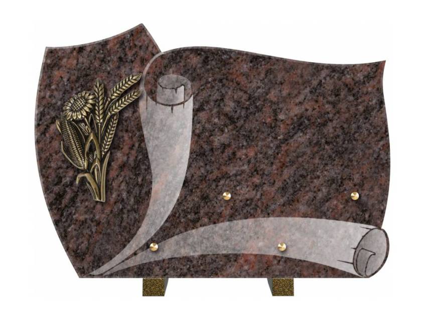 Remarkable handmade granite plaque.