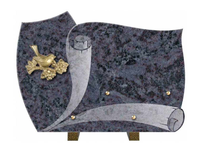 Remarkable handmade granite plaque.