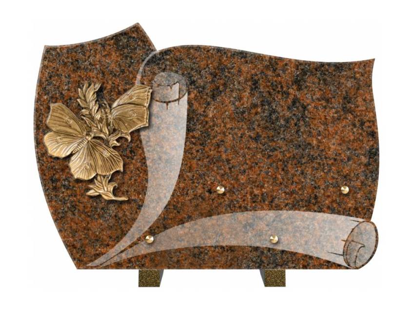 Remarkable handmade granite plaque.