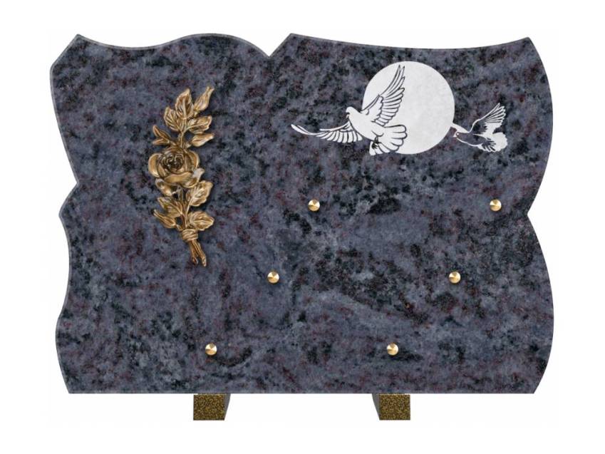 Remarkable handmade granite plaque.