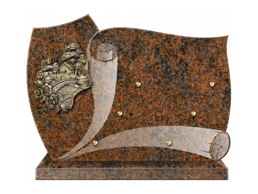 Remarkable handmade granite plaque.