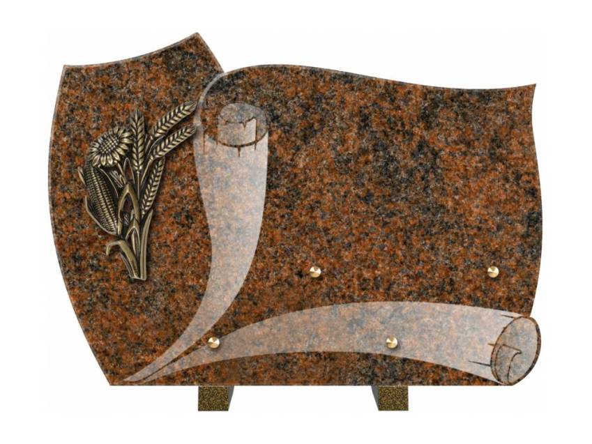 Remarkable handmade granite plaque.