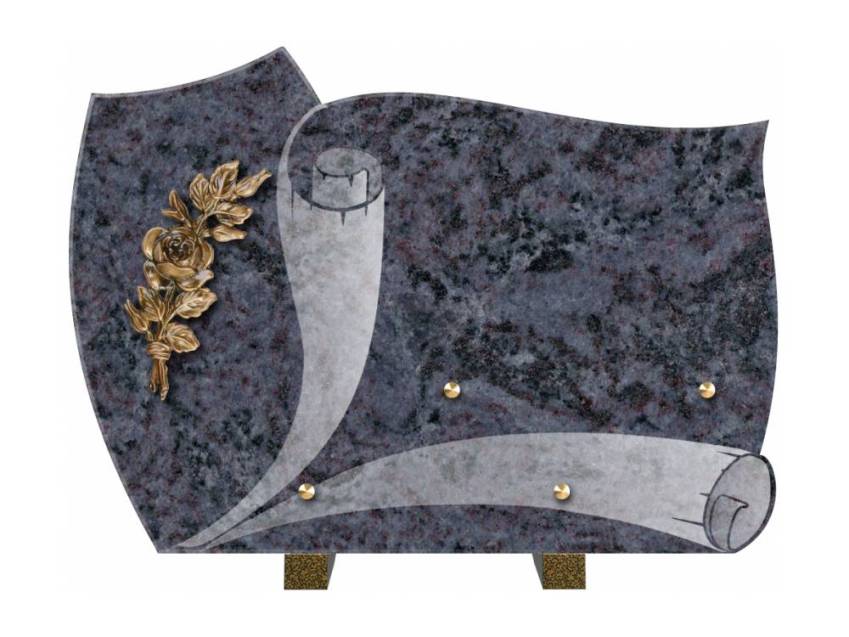 Remarkable handmade granite plaque.