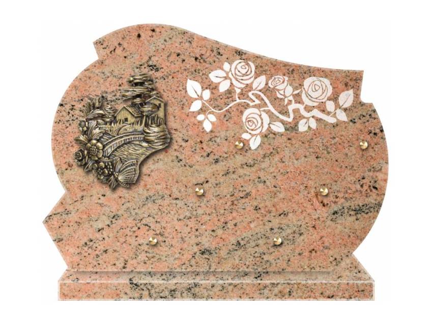 Remarkable handmade granite plaque.