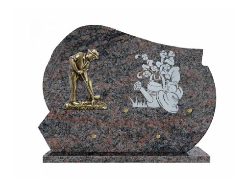 Curved romantic granite plaque.