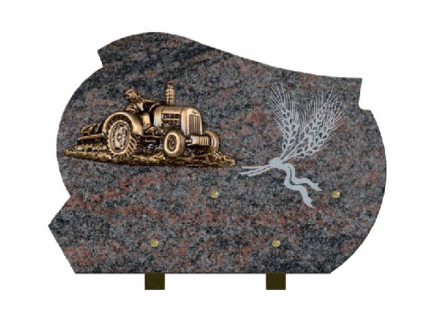 Curved romantic granite plaque.