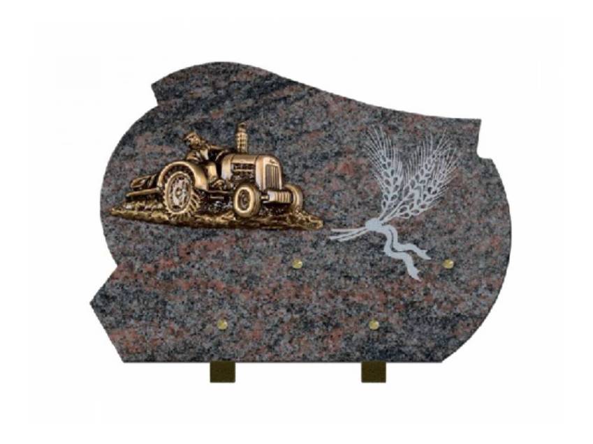 Curved romantic granite plaque.