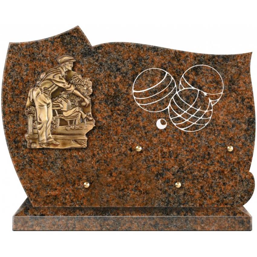 Curved romantic granite plaque.