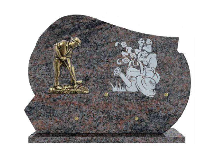 Curved romantic granite plaque.