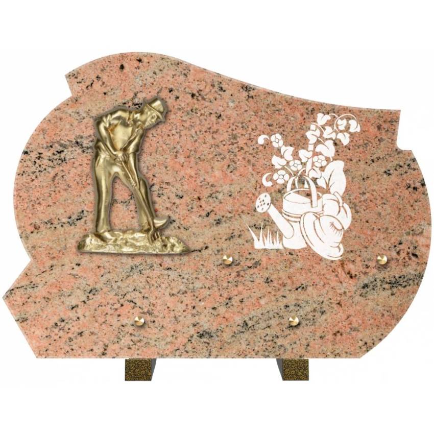 Curved romantic granite plaque.