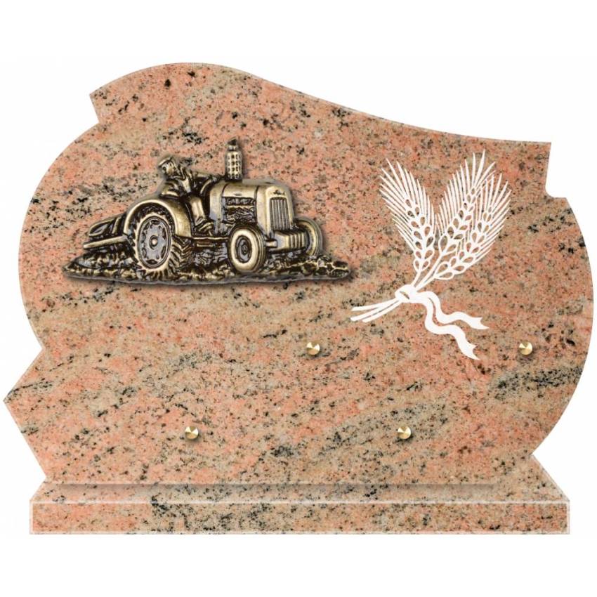 Curved romantic granite plaque.