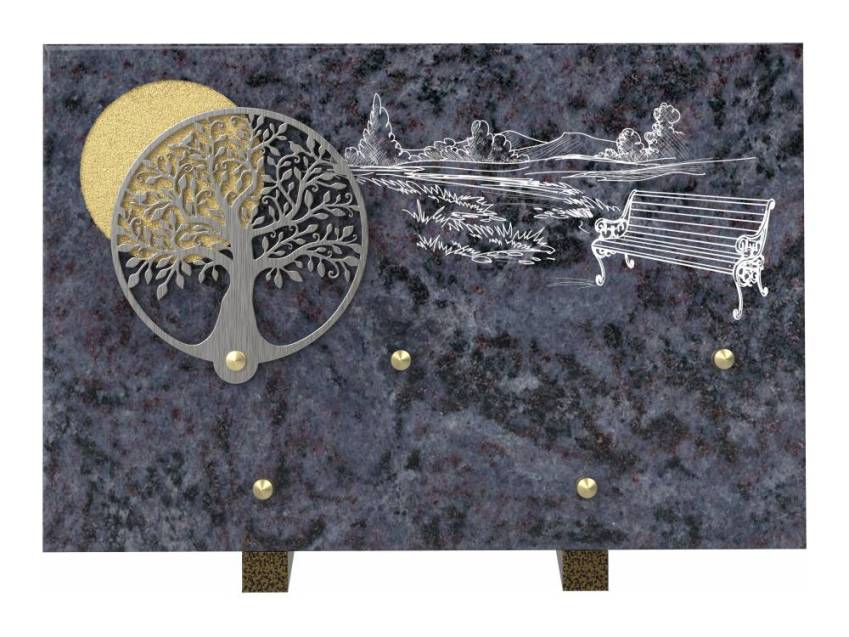 Rectangular granite plaque. Rectangle in tribute..