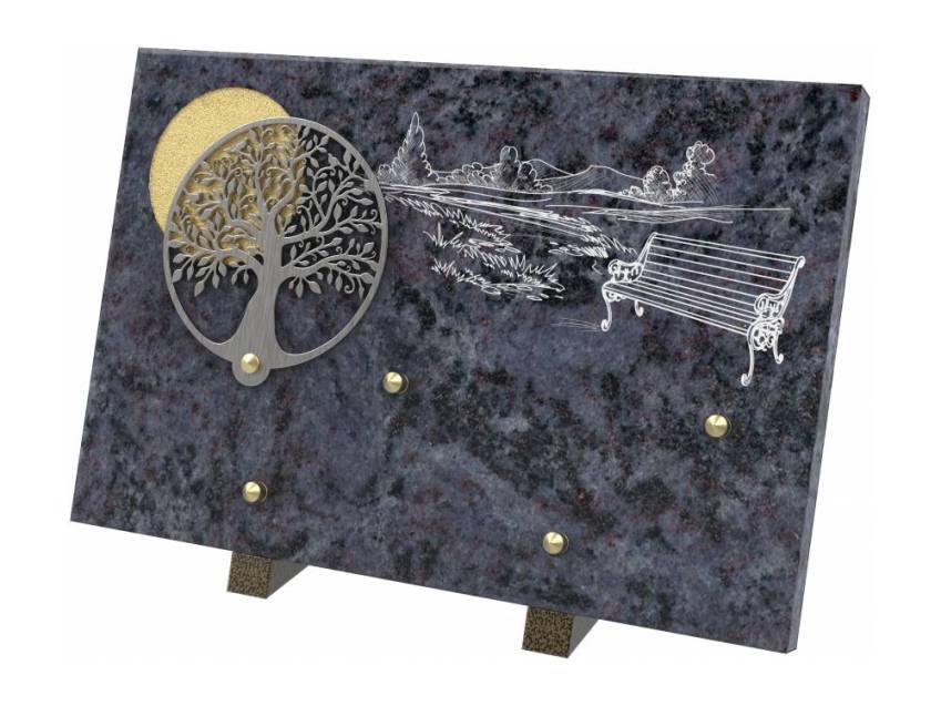 Rectangular granite plaque. Rectangle in tribute..