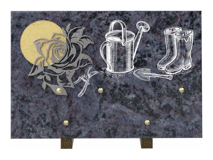 Rectangular granite plaque. Rectangle in tribute..