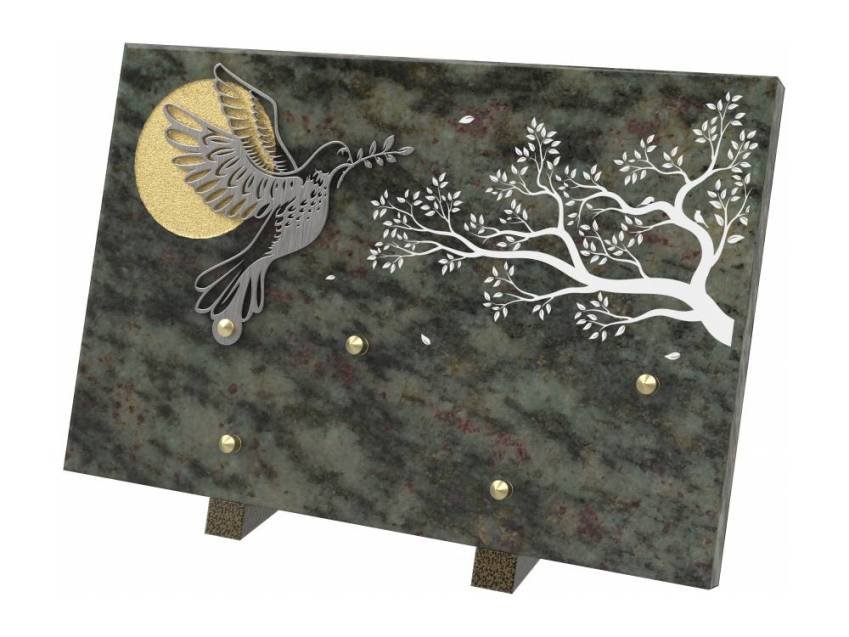 Rectangular granite plaque. Rectangle in tribute..