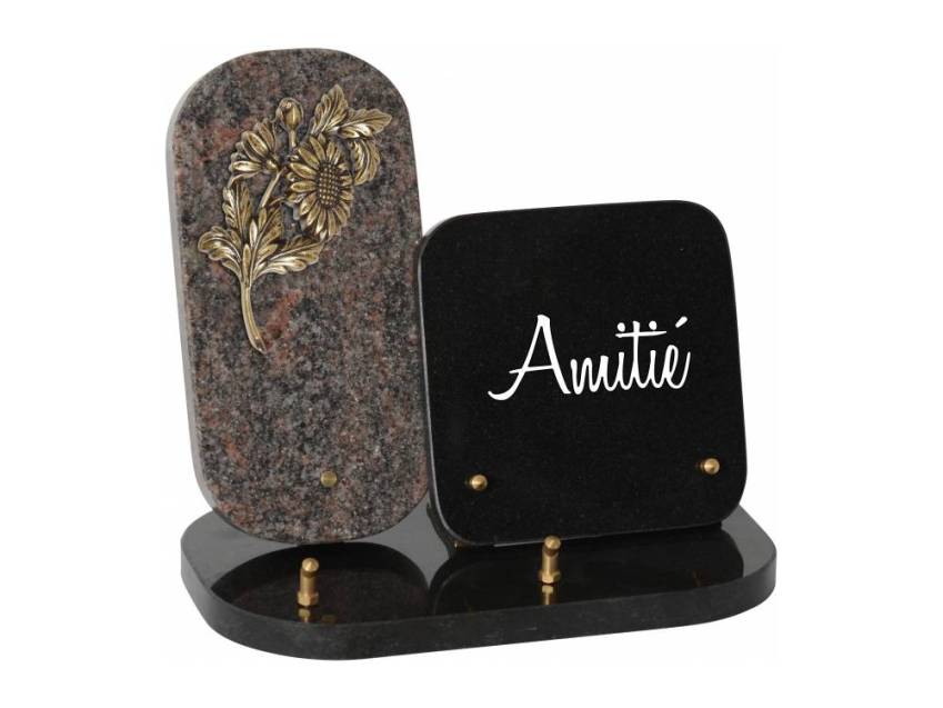 Stylish unique granite plaque.