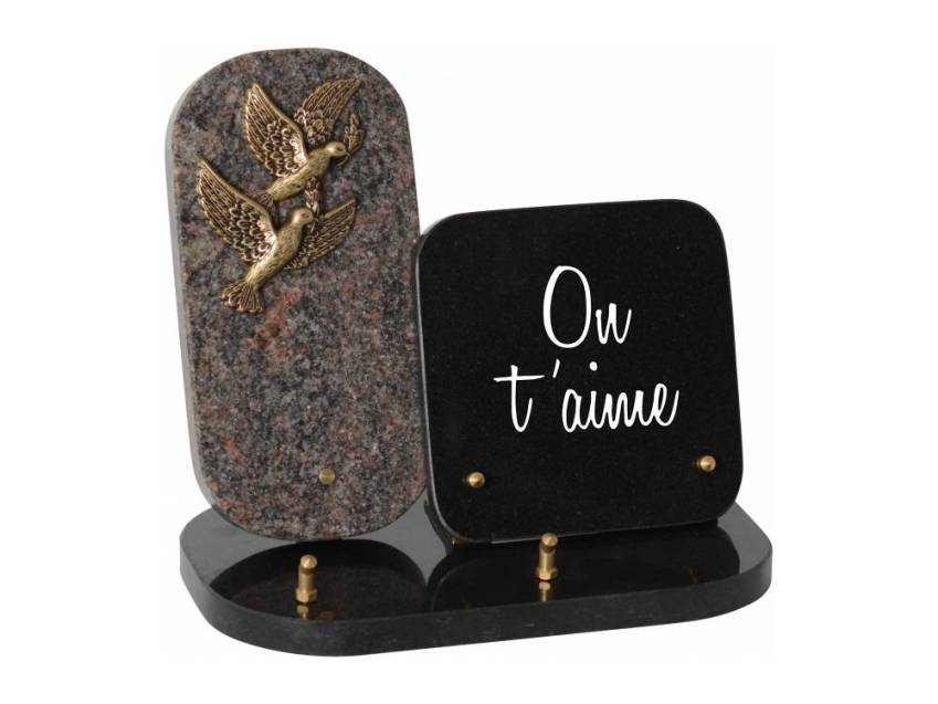 Stylish unique granite plaque.