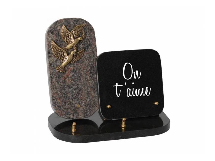 Stylish unique granite plaque.