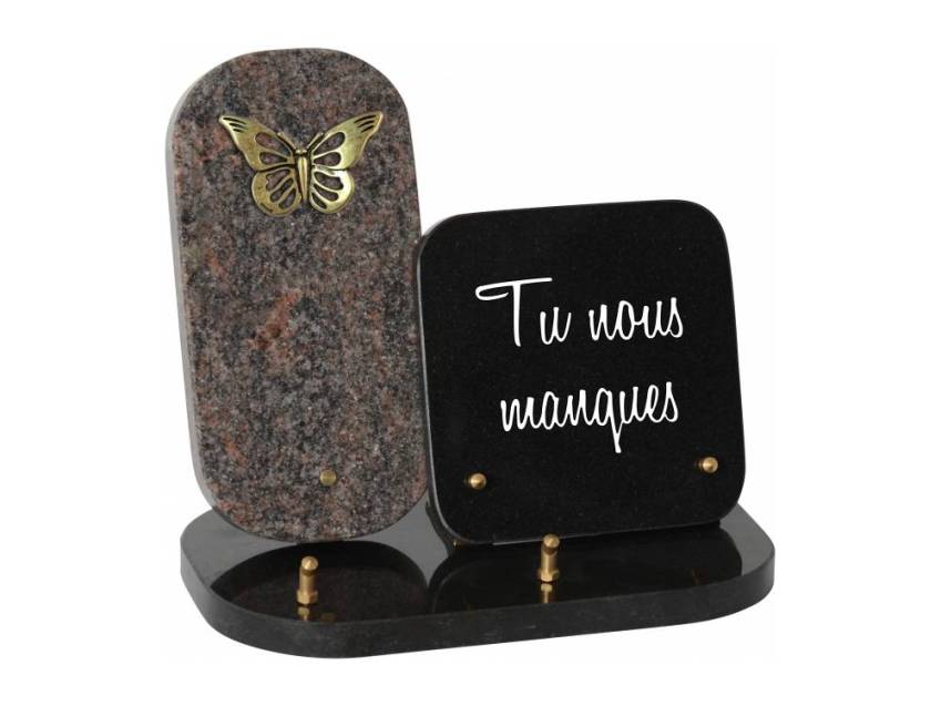 Stylish unique granite plaque.